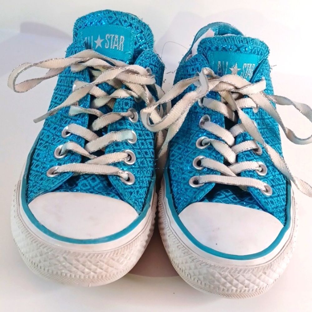 Converse All Star Sneaker Sparkle Blue women Shoes size 5